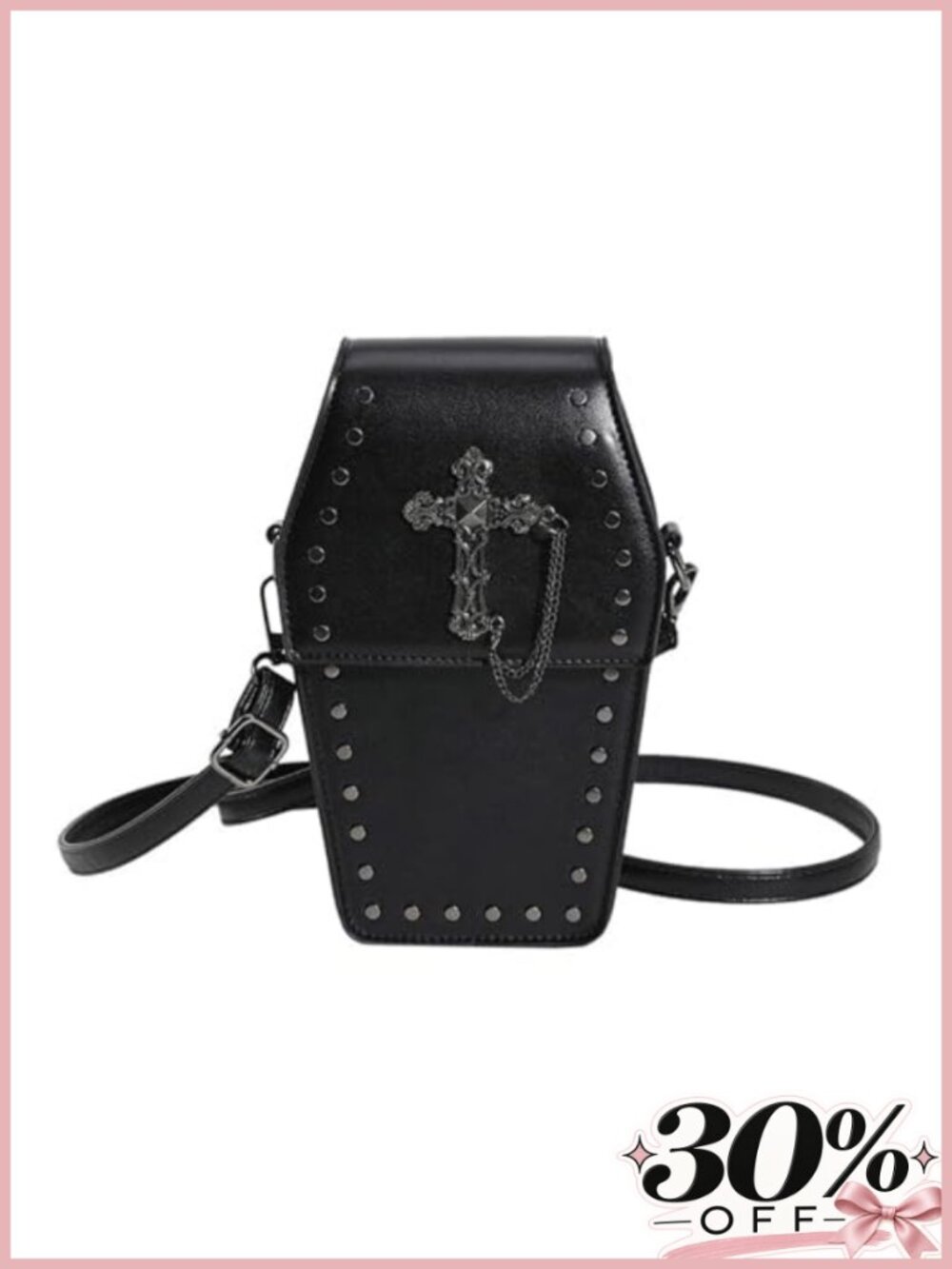 Goth Coffin Purse Halloween Crossbody Clutch Shoulder Bag Spooky Horror Cute